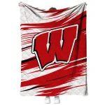 wisconsin badgers wild lines red white quilt blanket best selling