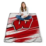 wisconsin badgers wild lines red white quilt blanket best selling