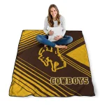 wyoming cowboys arrow layers brown quilt blanket best selling