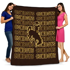 wyoming cowboys bold red brown quilt blanket best selling