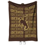 wyoming cowboys bold red brown quilt blanket best selling