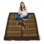 wyoming cowboys bold red brown quilt blanket best selling