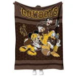 wyoming cowboys disney football brown quilt blanket best selling