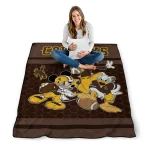 wyoming cowboys disney football brown quilt blanket best selling