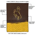 wyoming cowboys dot illusion brown quilt blanket best selling