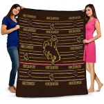 wyoming cowboys handdrawn stripes brown quilt blanket best selling