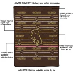 wyoming cowboys handdrawn stripes brown quilt blanket best selling