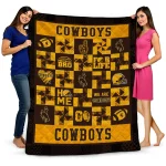 wyoming cowboys helmet heart brown quilt blanket best selling