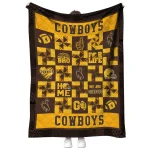 wyoming cowboys helmet heart brown quilt blanket best selling