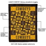 wyoming cowboys helmet heart brown quilt blanket best selling