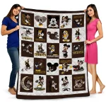 wyoming cowboys mickey mouse motif brown white quilt blanket best selling