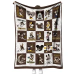 wyoming cowboys mickey mouse motif brown white quilt blanket best selling