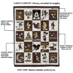 wyoming cowboys mickey mouse motif brown white quilt blanket best selling