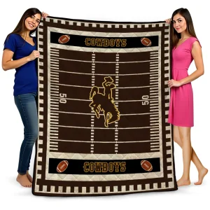 wyoming cowboys mickey player brown quilt blanket best selling