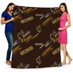 wyoming cowboys sketch lines brown quilt blanket best selling