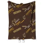 wyoming cowboys sketch lines brown quilt blanket best selling