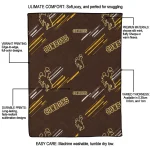 wyoming cowboys sketch lines brown quilt blanket best selling