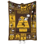 wyoming cowboys snoopy love brown quilt blanket best selling