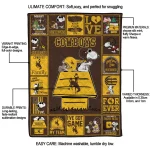 wyoming cowboys snoopy love brown quilt blanket best selling