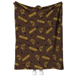 wyoming cowboys solid classic brown quilt blanket best selling