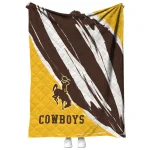 wyoming cowboys stroke art brown white quilt blanket best selling