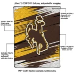 wyoming cowboys wild lines brown white quilt blanket best selling