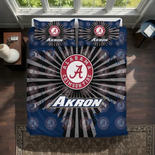 Akron Zips Sunburst Splatter Bedding Set Best Selling