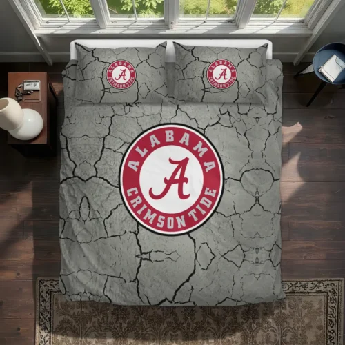 Alabama Crimson Tide Cracked Texture Bedding Set Best Selling