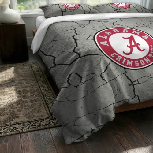Alabama Crimson Tide Cracked Texture Bedding Set Fashion Forward