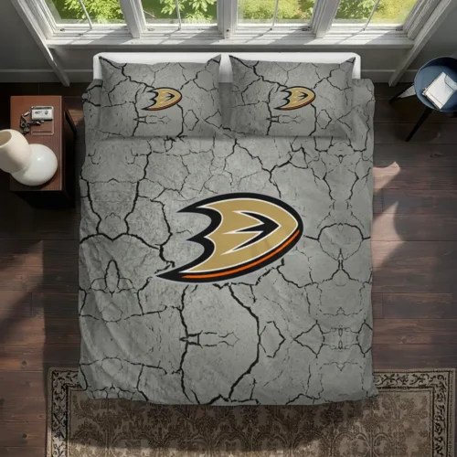 Anaheim Ducks Cracked Texture Bedding Set Best Selling