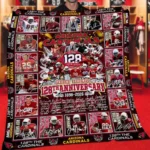 Arizona Cardinals Quilt Blanket 128th Anniversary Red Black