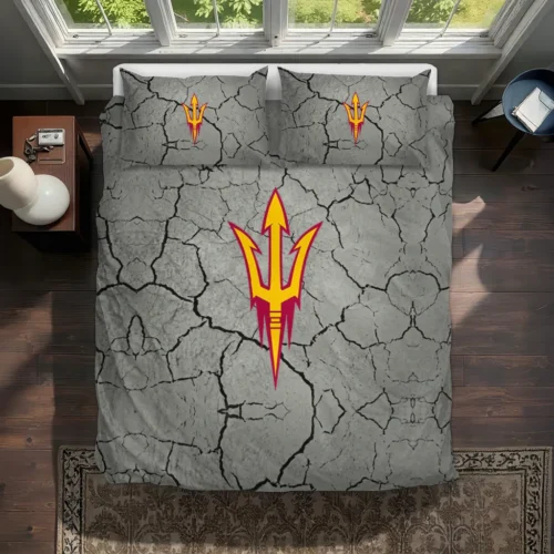 Arizona State Sun Devils Cracked Texture Bedding Set Best Selling