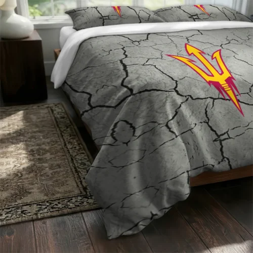 Arizona State Sun Devils Cracked Texture Bedding Set Fashion Forward