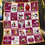 Arizona State Sun Devils Quilt Blanket - Snoopy Checkerboard Maroon White 1 Arizona State Sun Devils Quilt Blanket Snoopy Checkerboard Maroon White