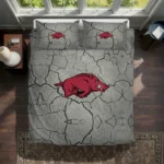 Arkansas Razorbacks Cracked Texture Bedding Set Best Selling