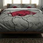 Arkansas Razorbacks Cracked Texture Bedding Set Best Selling