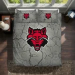 Arkansas State Red Wolves Cracked Texture Bedding Set Best Selling