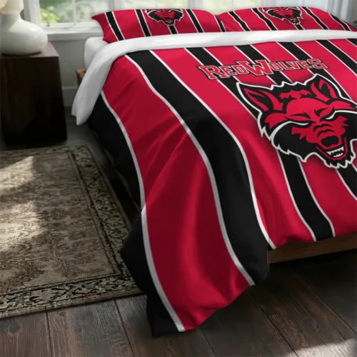 Arkansas State Red Wolves Stripe Style Bedding Set Fashion Forward