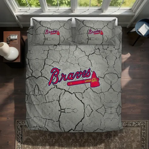 Atlanta Braves Cracked Texture Bedding Set Best Selling