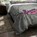 Atlanta Braves Cracked Texture Bedding Set Best Selling