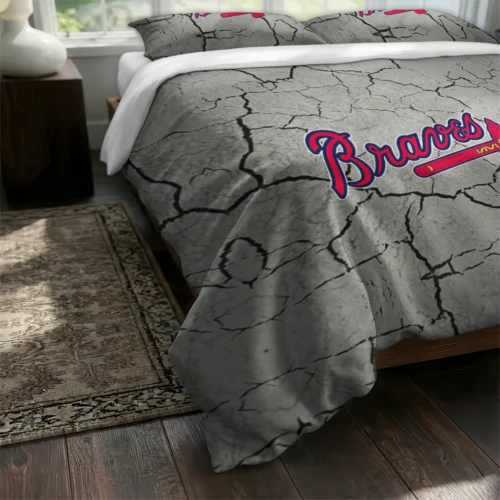 Atlanta Braves Cracked Texture Bedding Set Fashion Forward