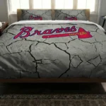 Atlanta Braves Cracked Texture Bedding Set Best Selling