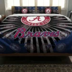 Atlanta Braves Sunburst Splatter Bedding Set Best Selling