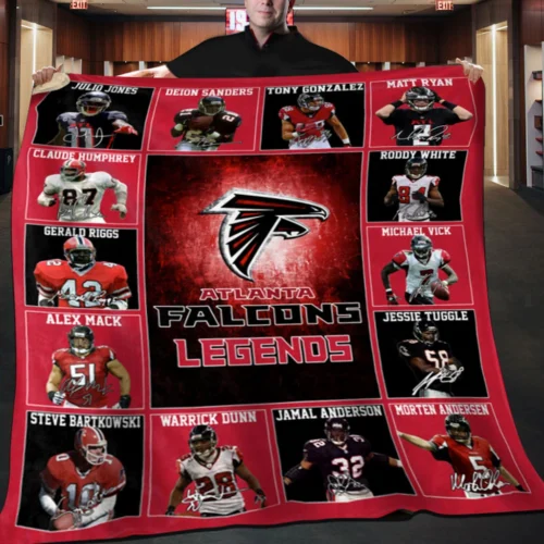 Atlanta Falcons Quilt Blanket Legends Red Black