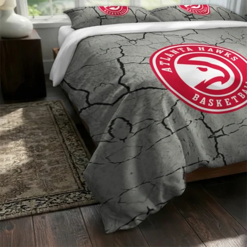 Atlanta Hawks Cracked Texture Bedding Set Fashion Forward