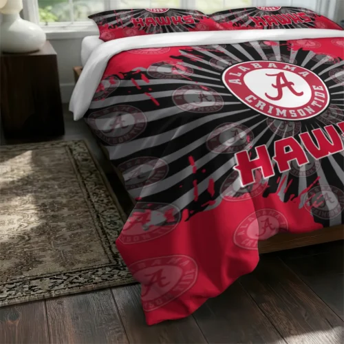 Atlanta Hawks Sunburst Splatter Bedding Set Fashion Forward