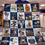 Auburn Tigers Quilt Blanket - Snoopy Patchwork Blue Orange 1 Auburn Tigers Quilt Blanket Snoopy Patchwork Blue Orange