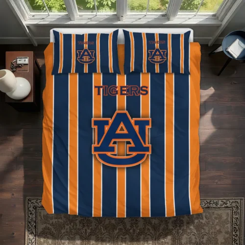 Auburn Tigers Stripe Style Bedding Set Best Selling