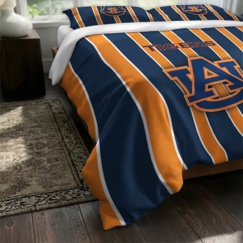 Auburn Tigers Stripe Style Bedding Set Fashion Forward