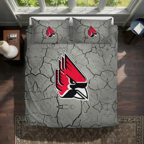 Ball State Cardinals Cracked Texture Bedding Set Best Selling